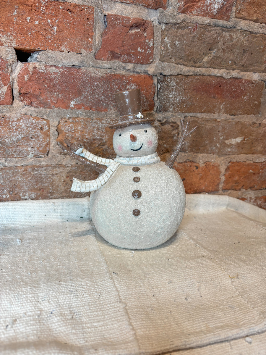 Ivory Whimsical Snowman 8”