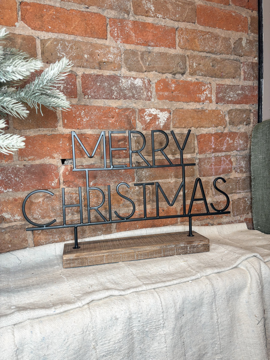 Iron/Wood Merry Christmas Word Art 19.25”