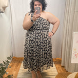 Plus Floral One Shoulder Dress