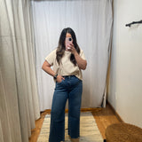 High Rise Crop Wide Vervet Jeans