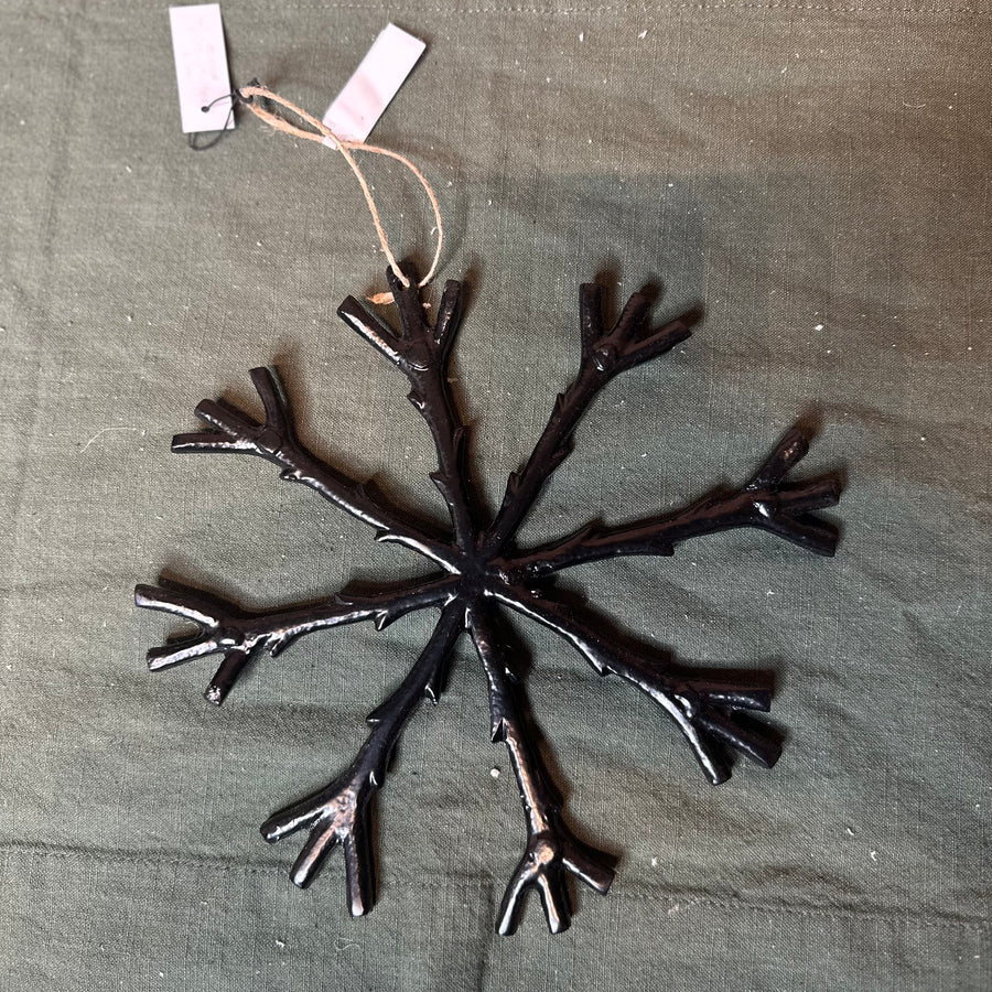 Black Aluminum Snowflake Orn