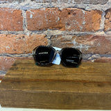Hexagon Frame Large Lenses Sunglasses w/ Green Stems