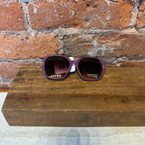 Hexagon Frame Large Lenses Sunglasses w/ Green Stems