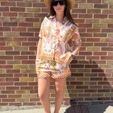 Tropical Print Pull On Shorts
