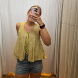 Embroidered Tiered Baby Doll Top w/Tie