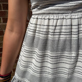 Tassel Tie Striped Tiered Maxi Dress