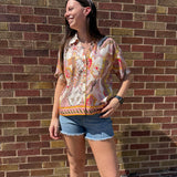 Tropical Print Boxy Camp Top