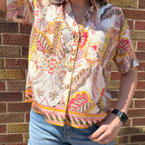 Tropical Print Boxy Camp Top