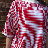 Striped Oversize Drop Shoulder Knit Top