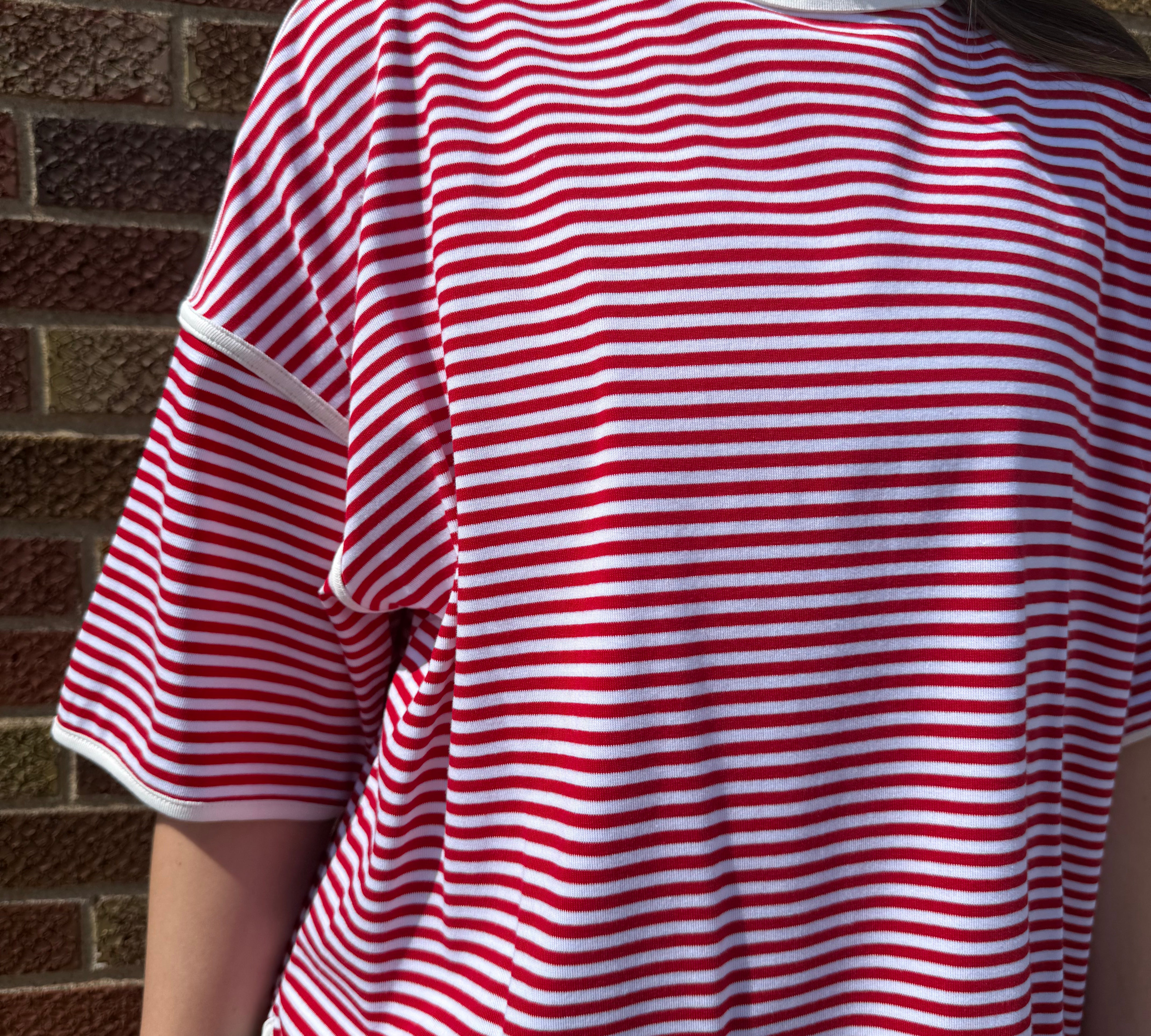 Striped Oversize Drop Shoulder Knit Top