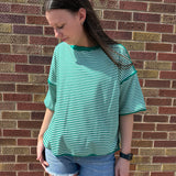 Striped Oversize Drop Shoulder Knit Top