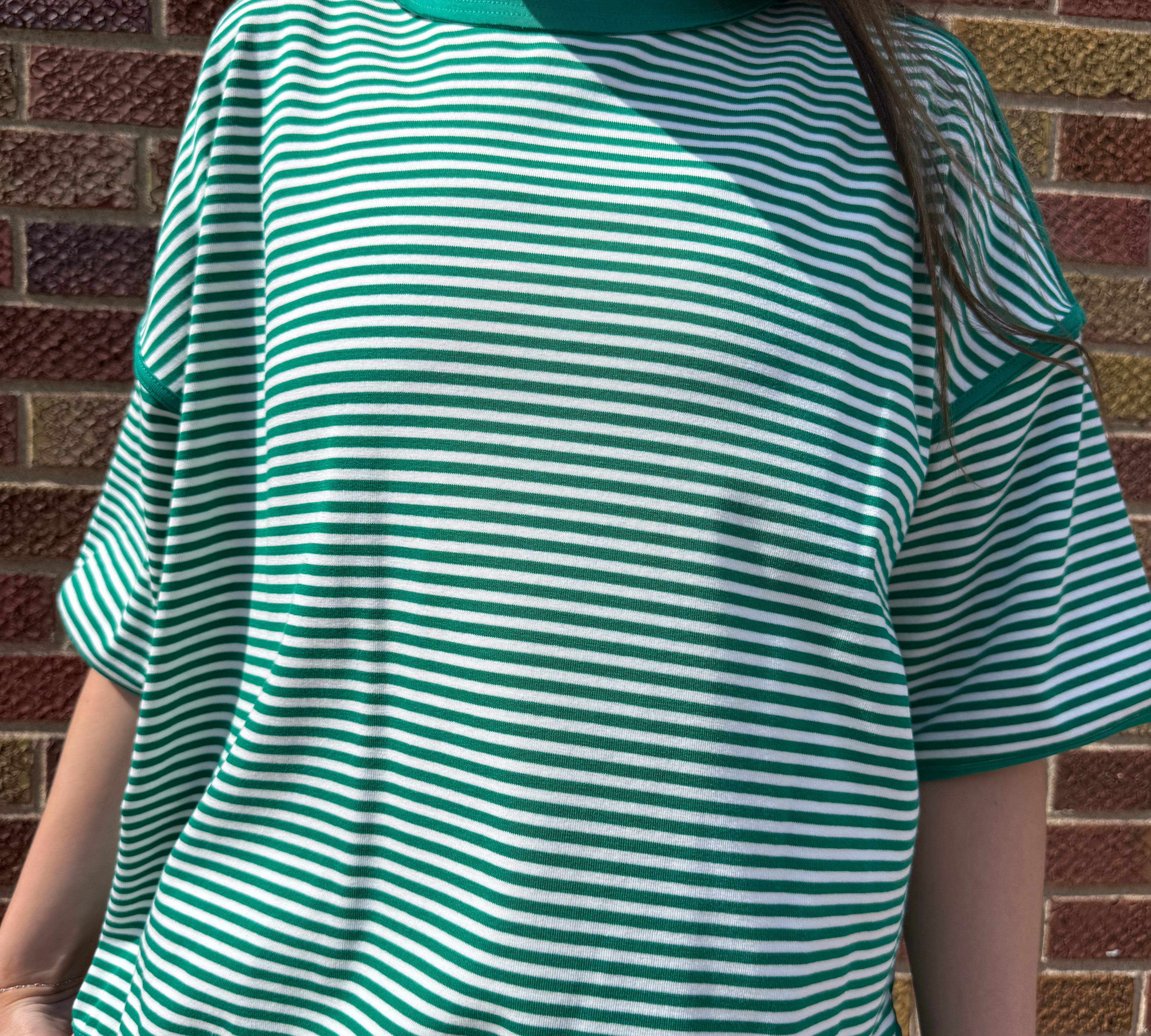 Striped Oversize Drop Shoulder Knit Top