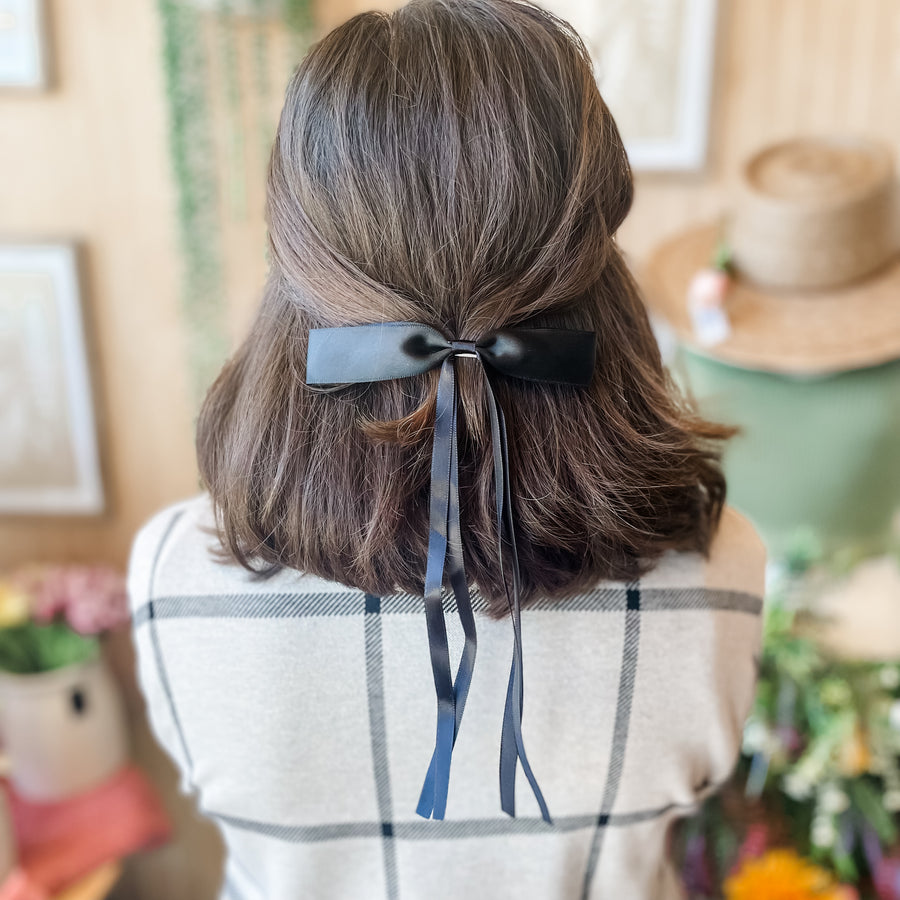 Dahlia Dainty Silk Hair Bow Clip