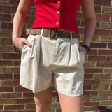High Rise Pleated Shorts w/Belt