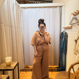 Textured Drape Sleeve Collared Top
