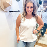 Plus Ribbed Scoop Neck Tank