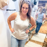 Plus Ribbed Scoop Neck Tank