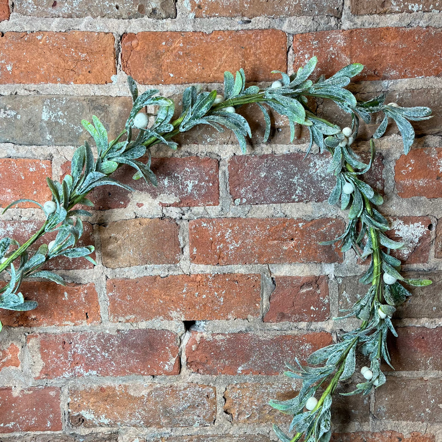 Glittered Mistletoe Garland 60”