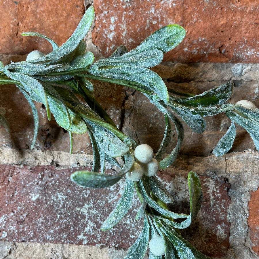 Glittered Mistletoe Garland 60”