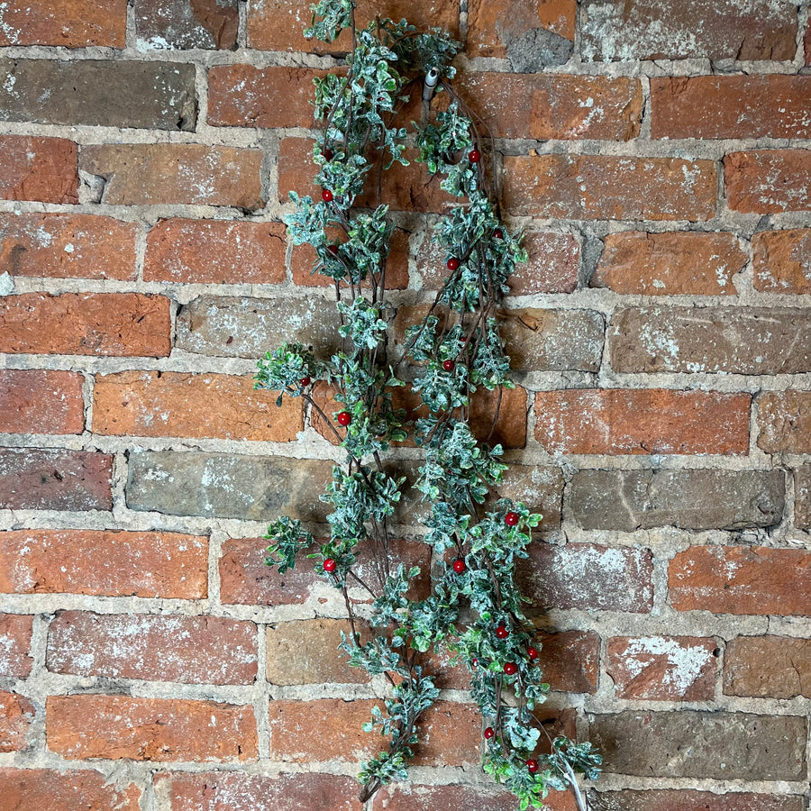 Glittered Mistletoe Garland 60”