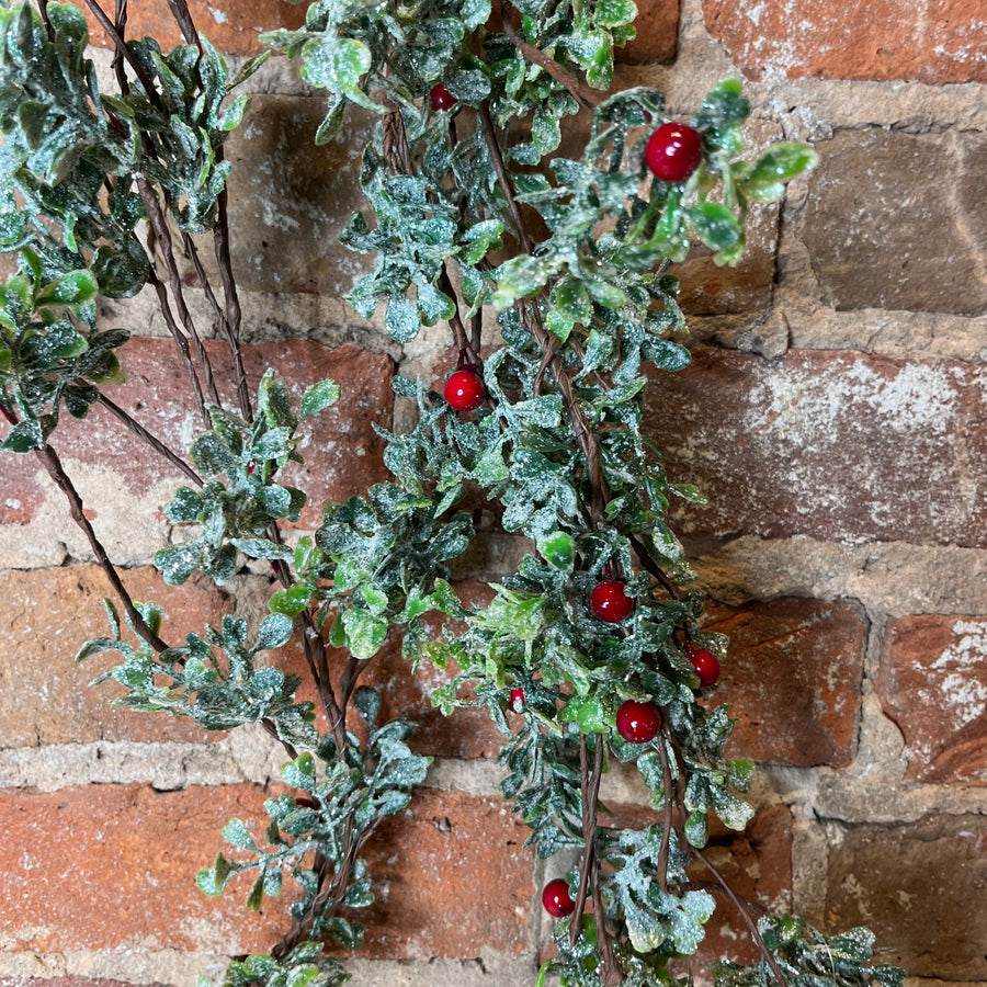 Glittered Mistletoe Garland 60”