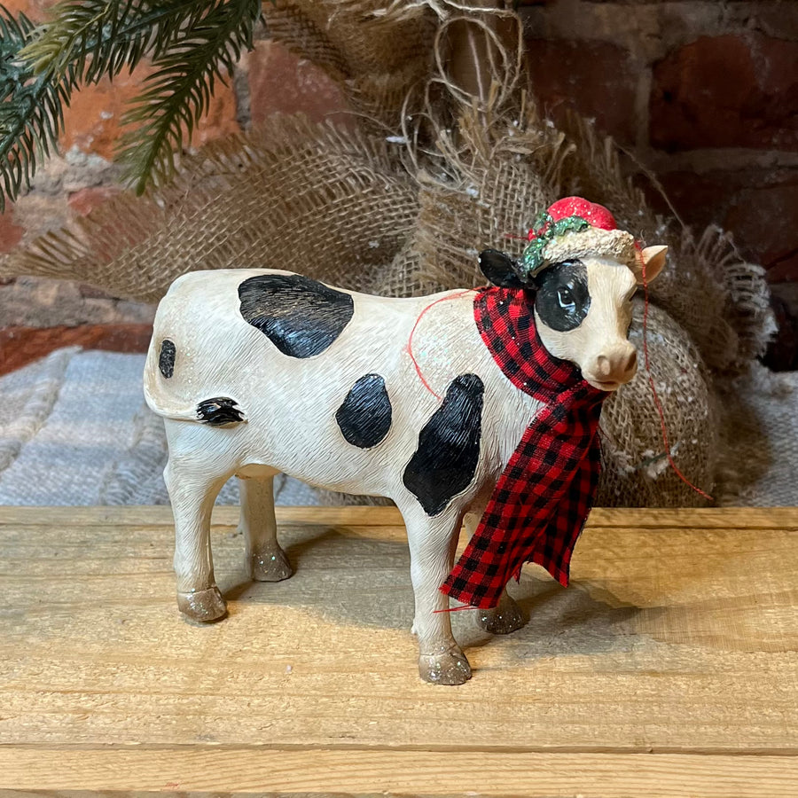 Resin Farm Animal w/ Hat & Scarf 6.5”