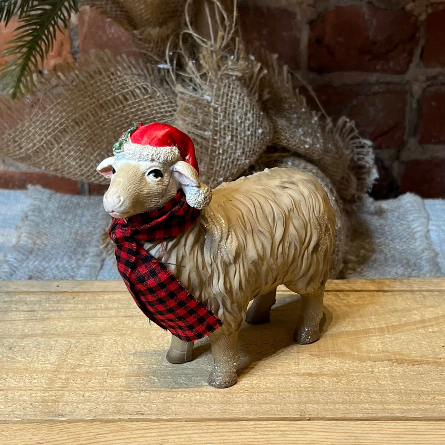 Resin Farm Animal w/ Hat & Scarf 6.5”