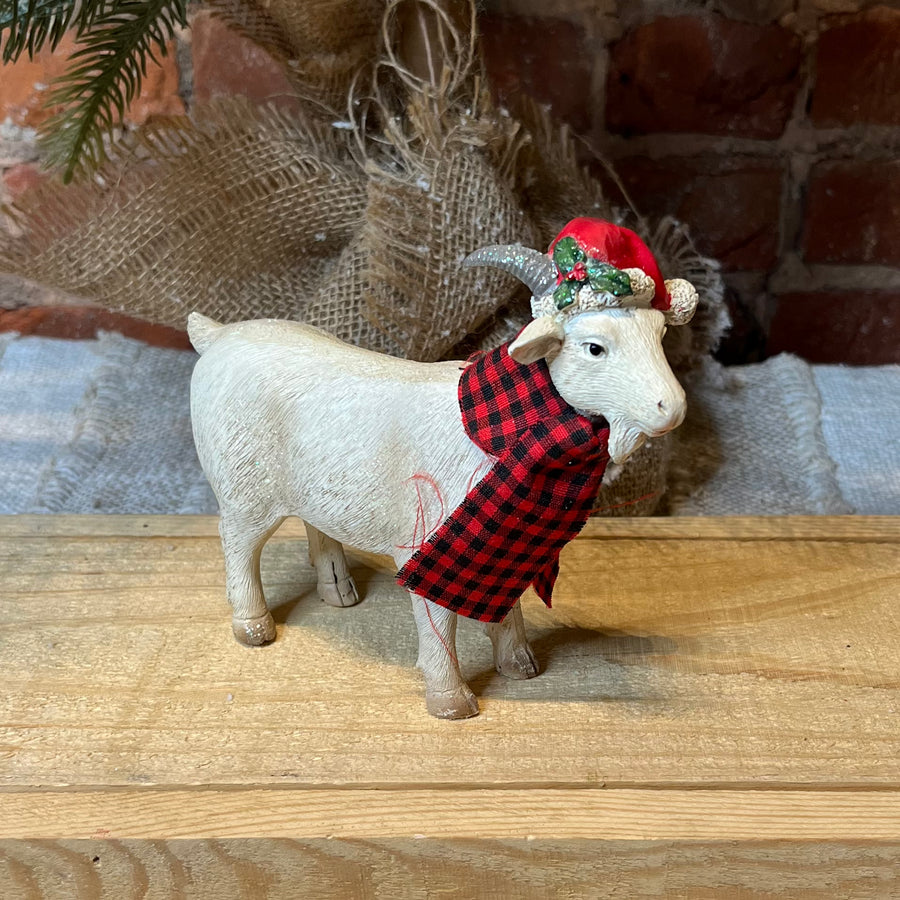 Resin Farm Animal w/ Hat & Scarf 6.5”