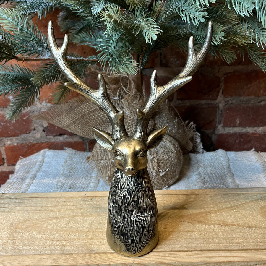 Brass Resin Reindeer Bust 7x10”