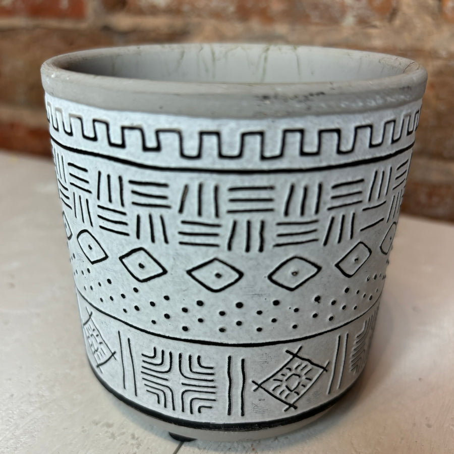 Pattern Cement Pot 3.5