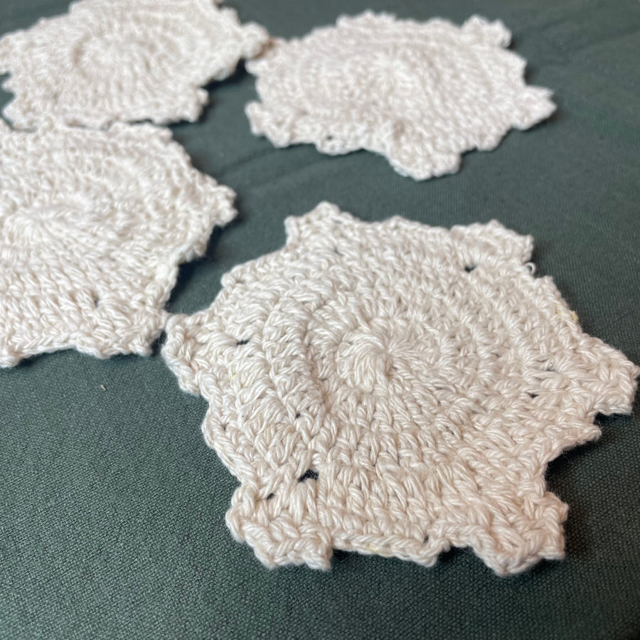 Crochet Snowflake Coaster Set of 4