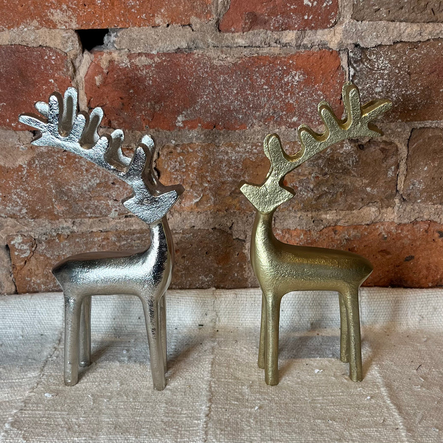 Painted Metal Standing Deer