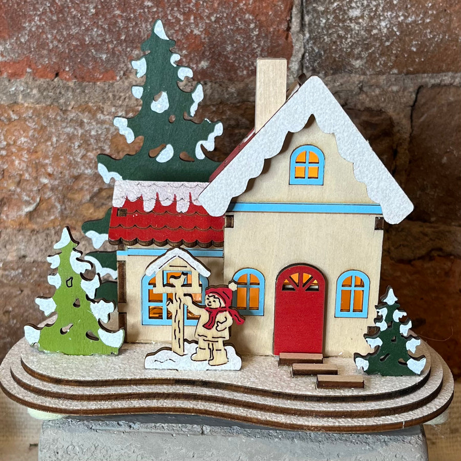 LED Wood Village House 6.25x4.75”