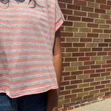 Striped French Terry Open Back Top