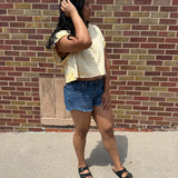 Striped French Terry Open Back Top