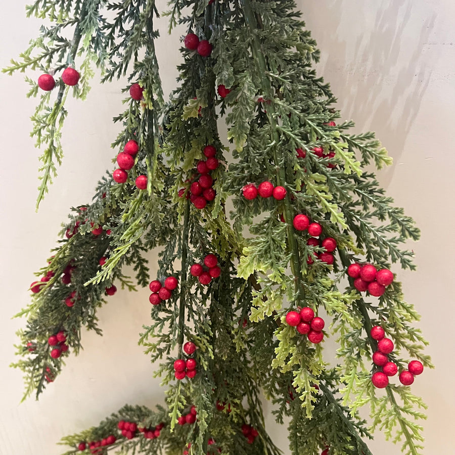 Real Touch Pine Pepper Berry Garland 58”