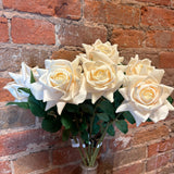 Real Touch Cream/White Duchess Rose 25"