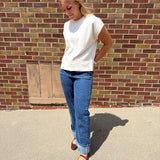 Solid Cap Sleeve Knit Top