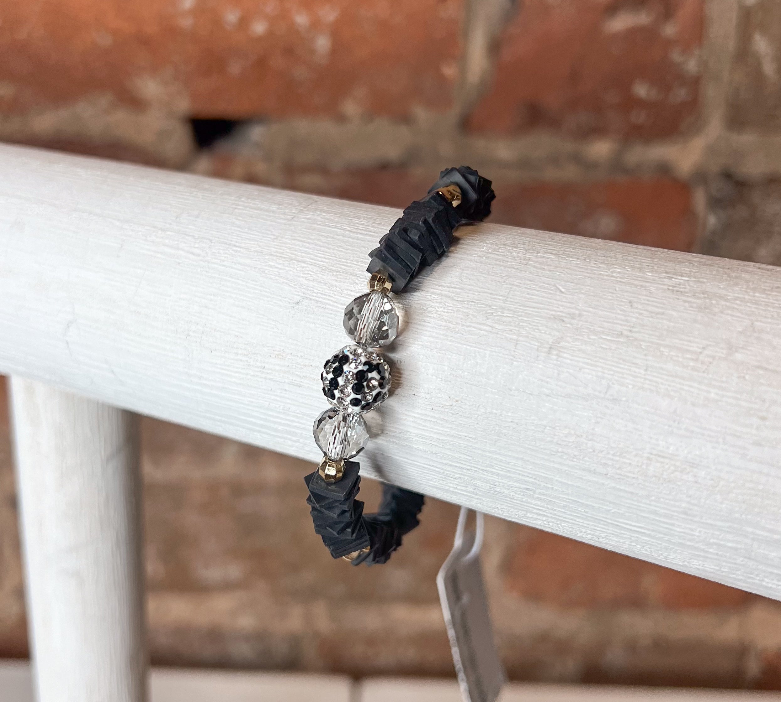 Black Chunky Heishi Bracelet