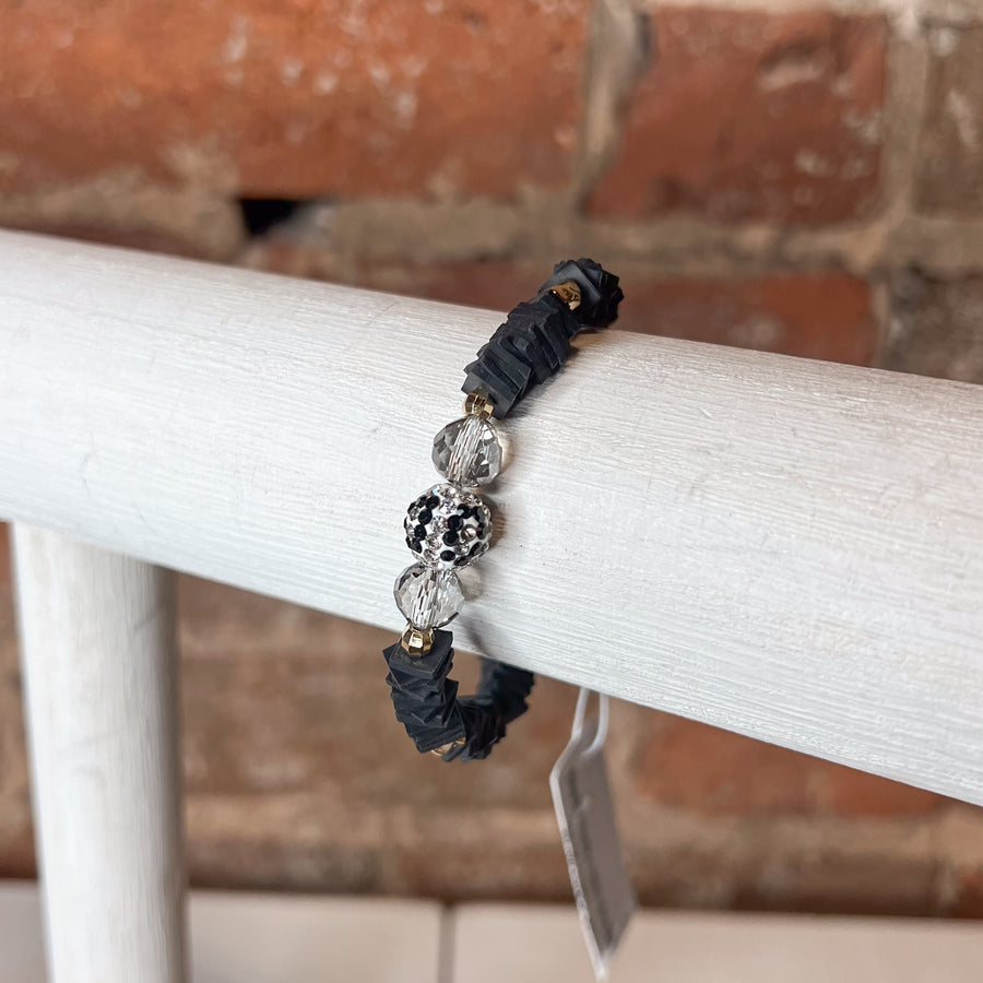 Black Chunky Heishi Bracelet