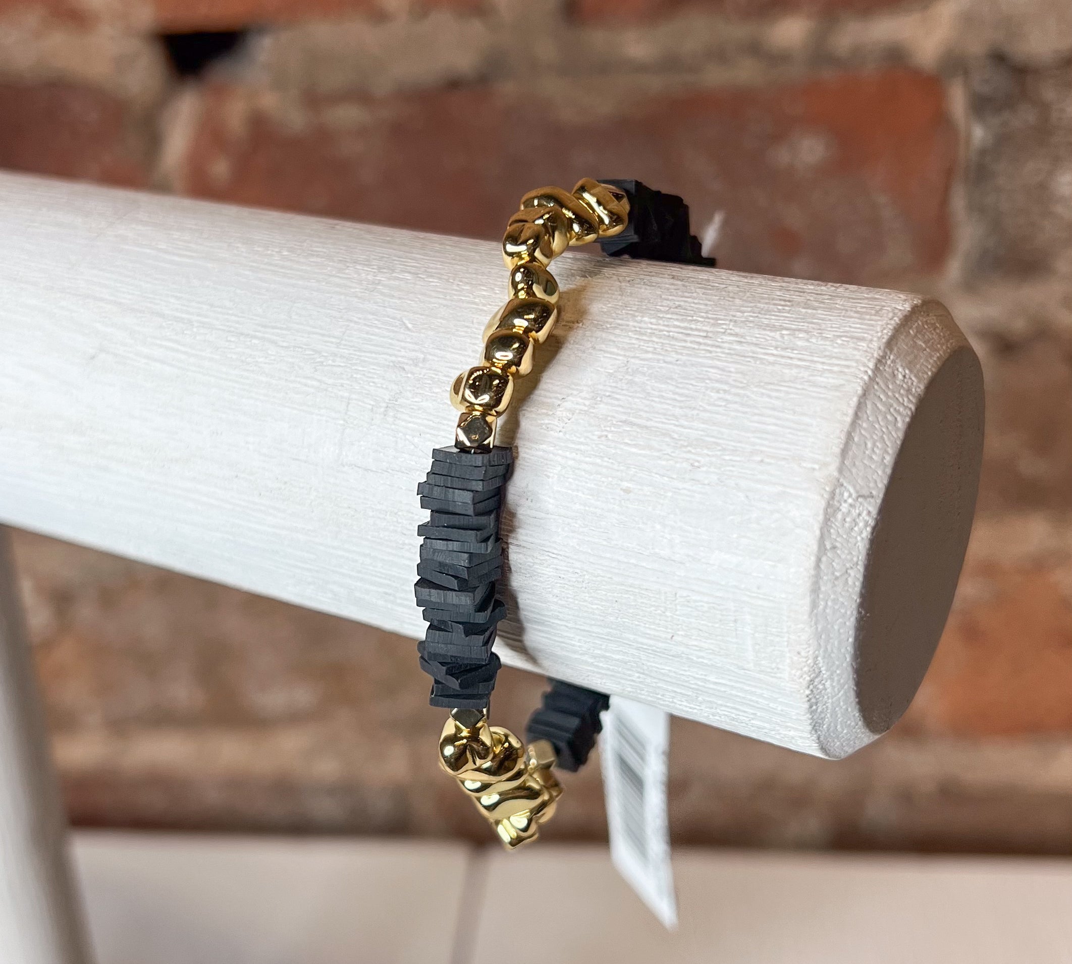 Black Chunky Heishi Bracelet