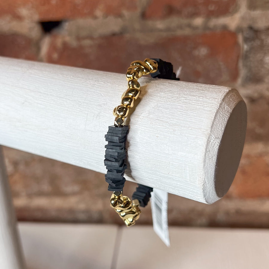 Black Chunky Heishi Bracelet