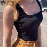 Cotton Stretch Square Neck Crop Top