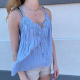 Lace Overlay Woven Cami