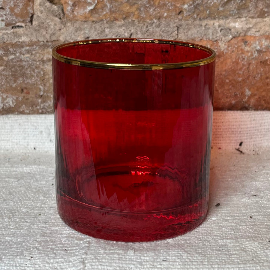 Ribbed Red Cocktail Glass