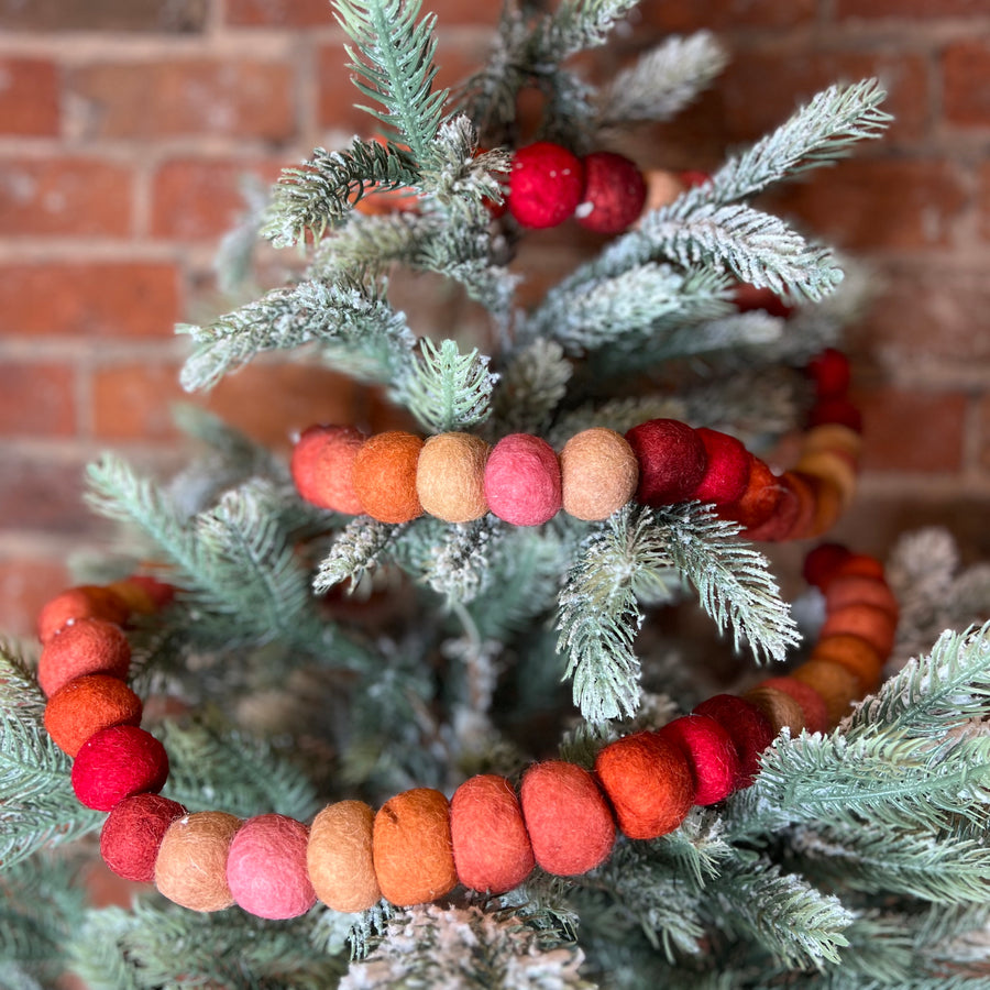 Sunset Tone Handmade Wool Felt Garland 72”