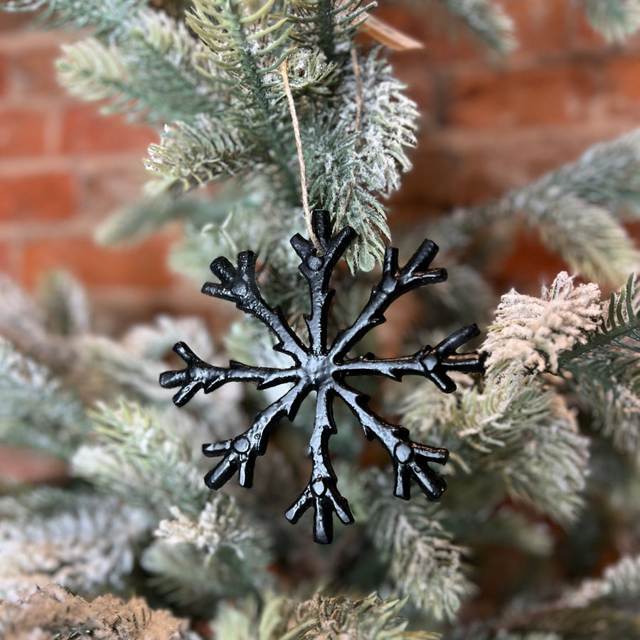 Black Aluminum Snowflake Orn