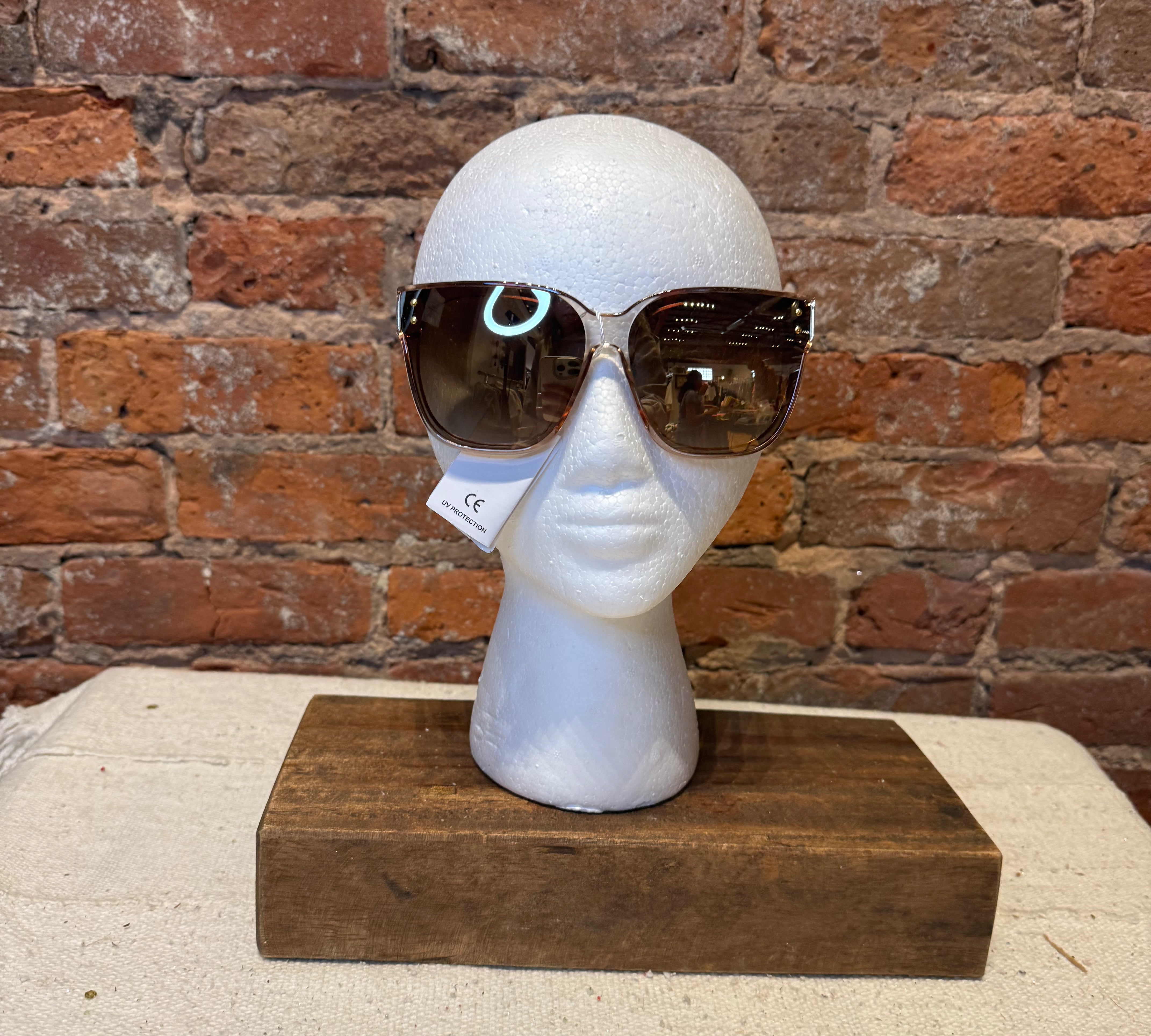 Colorblock Detail Oversize Sunglasses