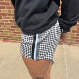 Black Plaid Shorts w/Side Stripe Detail
