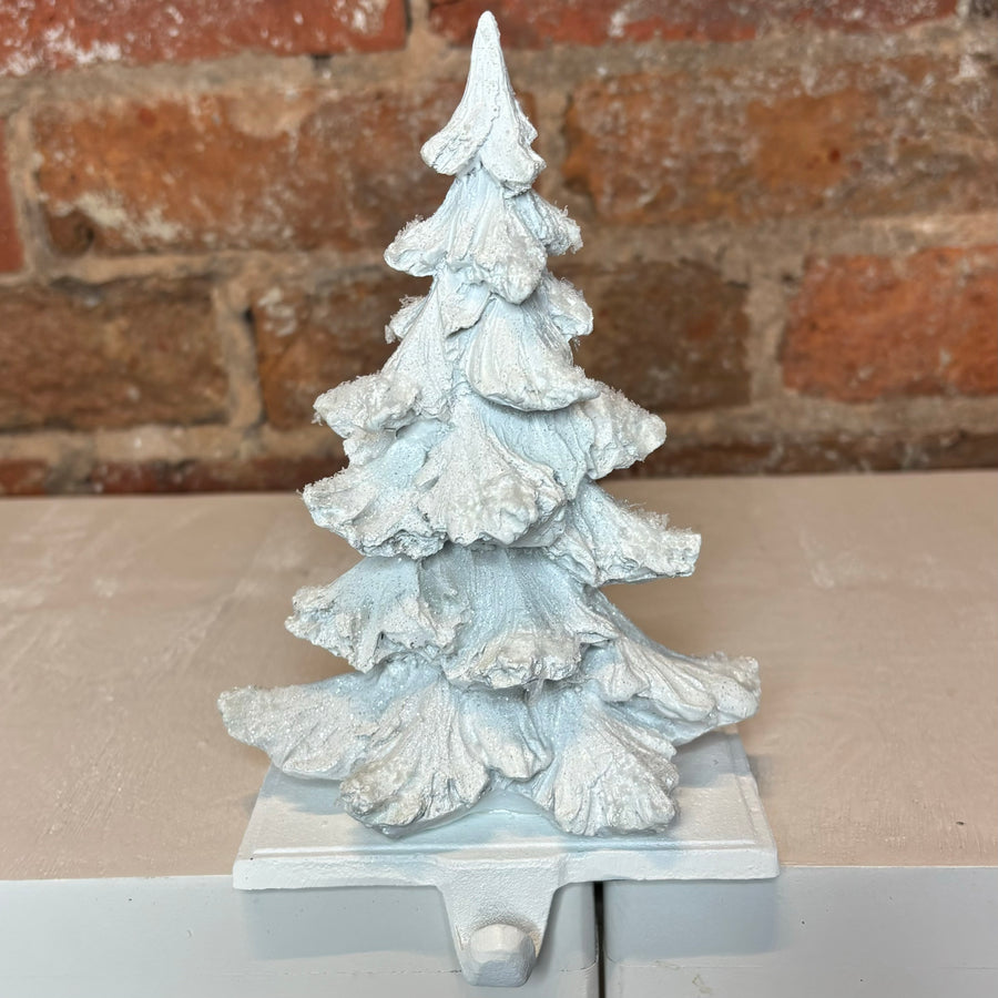 White Weathered Tree Stocking Holder 7.5”